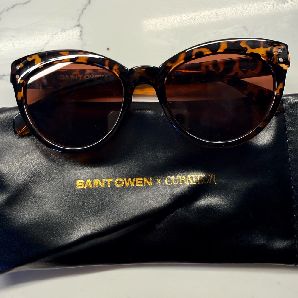 SAINT OWEN Tortoiseshell Cat-Eye Sunglasses - Brown Lenses